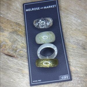 Melrose and market acrylic nickel free ring pack of four